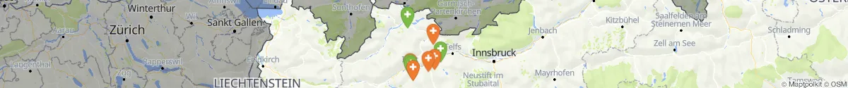 Map view for Pharmacies emergency services nearby Wängle (Reutte, Tirol)